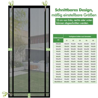 Sekey - Insektenschutz Fliegengitter Moskitonetztür Zuschneidbar Türvorhang für Tür 140x220cm, Image