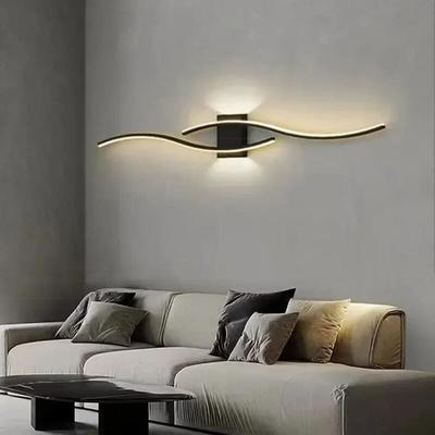 LED-Wandleuchte für den Innenbereich, Schwarz, einfache Linien, 27 w, 3000 lm, moderne Image