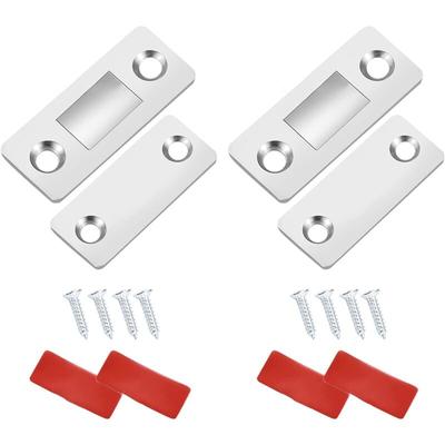 Cabinet Door Magnet, Magnetic Latch Cabinet Door Closer (Silver) Image