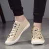 Frau weiße Leinwand Schuhe Männer lässige Turnschuhe Sommer flache Schuhe atmungsaktive Schnürung