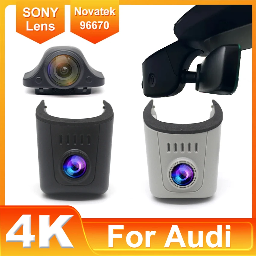 Neu! Dash Cam Für Audi A1 A3 A4 A5 A6 A7 A8 Q2 Q3 Q5 Q7 Q8 RS S S5 S8 SQ5 SQ8 2016-2026 Stecker und spielen Auto DVR 4K Dashcam WIFI Image