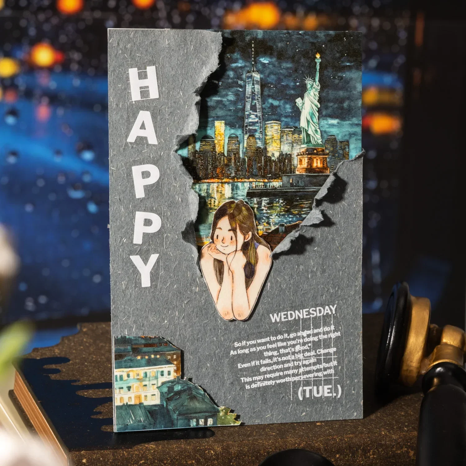 1 Rolle Fenster, Sternenlicht, große Landschaft, regnerische Nachtendrolle, selbstklebend, Nachthimmel, Nachttraum, Artikelband, Größe 80 mm * 2 m Image