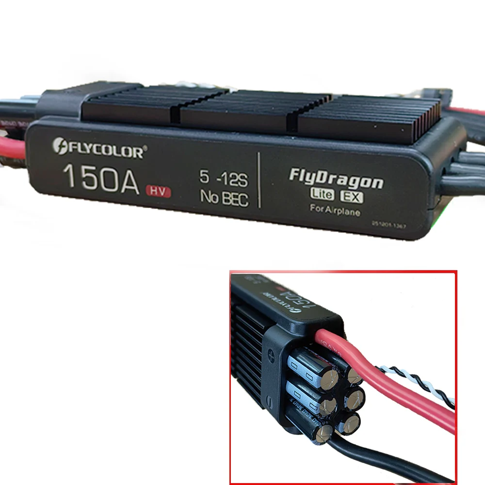 Flycolor 150A ESC FlyDragon Elektronischer Geschwindigkeitsregler 5-12S Bürstenloser Regler für JP EDF Motor/RC Hobby Modellflugzeug Hubschrauber