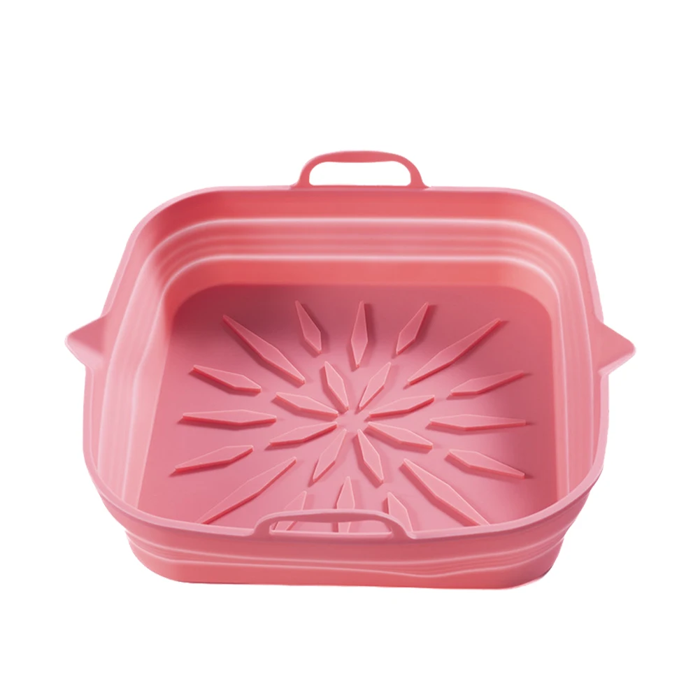 Faltbare Luftfritteuse-Einlagen, quadratisch geformt, Ersatz-Grillpfanne, antihaftbeschichtet, hochtemperaturbeständig, Mehrzweck-Küchenzubehör Image