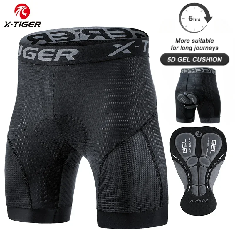 X-TIGER Atmungsaktive Radhose Taschen Gel gepolstert Reflektierende Fahrrad MTB Unterwäsche Sport Freizeithose Fahrradbekleidung Image