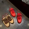 RAINBOW Größe 33-41 Mode Gemischt Echtes Leder Frauen Turnschuhe Flache Ferse Wanderschuhe Casual