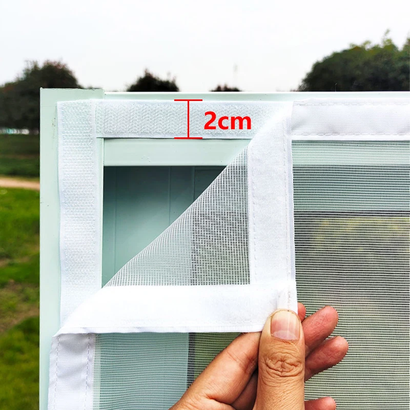 Weißes Fenster-Moskitonetz, Sommer-Fliegengitter, unterstützt kundenspezifische Größen, abnehmbar und reinigbar, verhindert Mücken und Insekten.