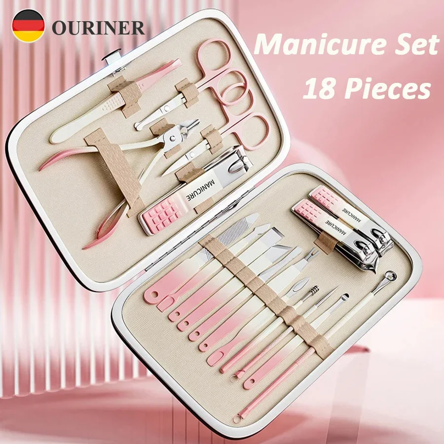 High Quality Manicure Kit Stainless Steel Manicure Set With Gradient Foot Repair Personal Care Tools Complete Set Christmas Gift Image