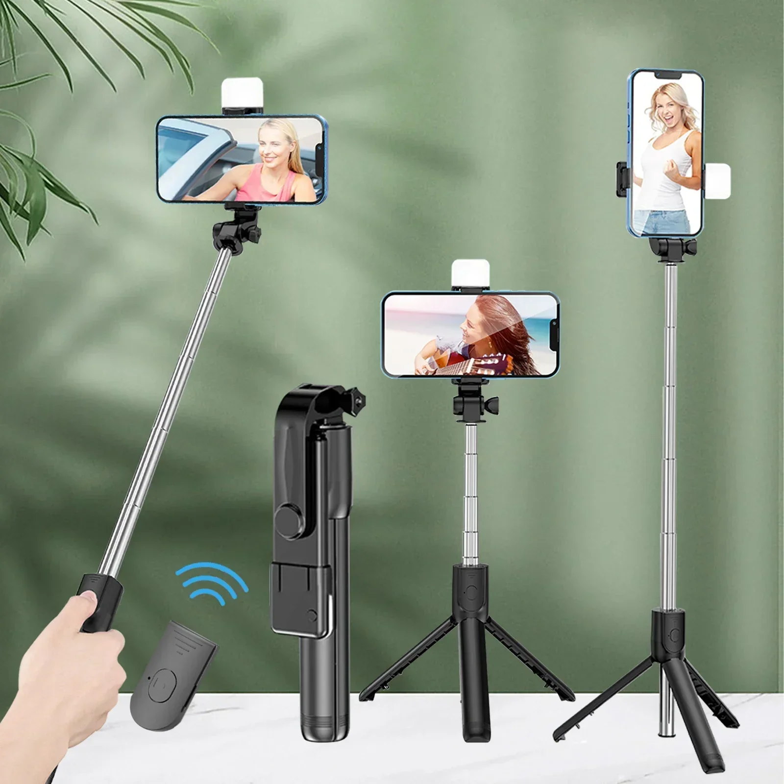 Selfie Stick Teleskop Reise Handheld Stativ Tragbare Telefon Ständer [700mm] Bluetooth Fernbedienung Ausziehbare Telefon Stativ Image