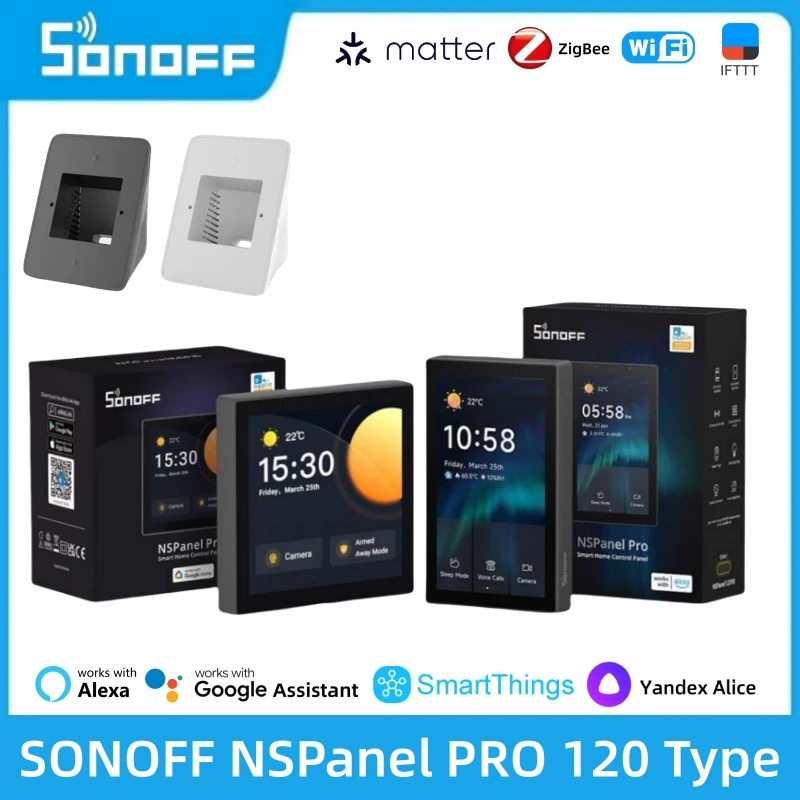 SONOFF NSPanel Pro 120 Typ Smart Home All-in-One-Bedienfeld Eingebauter Zigbee-Hub Funktioniert mit Alexa Google Smartthings EWelink Image