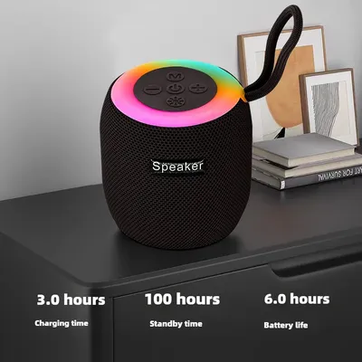 Outdoor portable wireless Bluetooth speaker, subwoofer, car and home with colorful lights, atmospheric small mini speaker