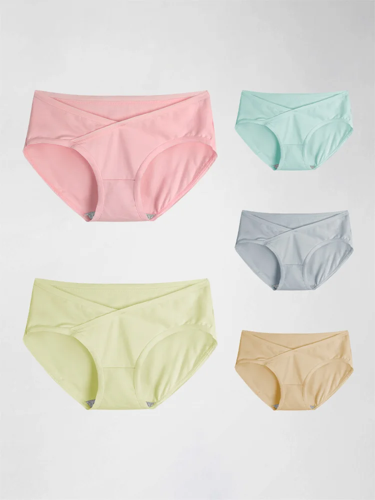 5 StückDamenunterwäsche: Reine Baumwolle, einfarbig, komplett aus Baumwolle, nahtlos, bequem, Slip, atmungsaktiv, dünner Stil Image