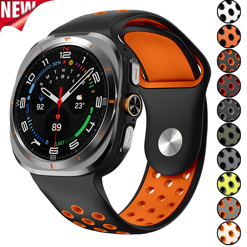 Zweifarbiges Sport-Silikonarmband für Samsung Galaxy Watch Ultra für Samsung Watch Ultra 47 mm atmungsaktives Armband Image