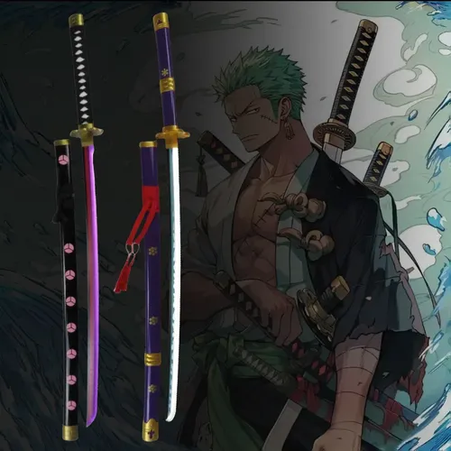 100cm/39.3in Roronoa Zoro Led Katana Light Up longSword Zoro Anime Cosplay Prop Real Size Japanese Katana Luminous Samurai Sword