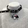 Hello Kitty Halskette Niedliche Anime Cartoon Goth Mädchen Y2K Punk Rock Halskette Zubehör Leder