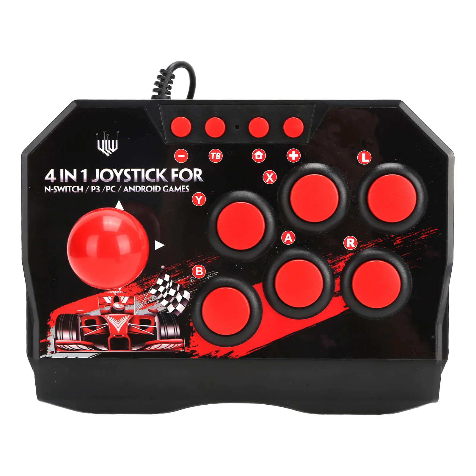PC Street Fight Controller Wired Fight Stick Arcade Fight Stick Wired Arcade Joystick Arcade Games Zubehör für Switch/PC/PS3 Image