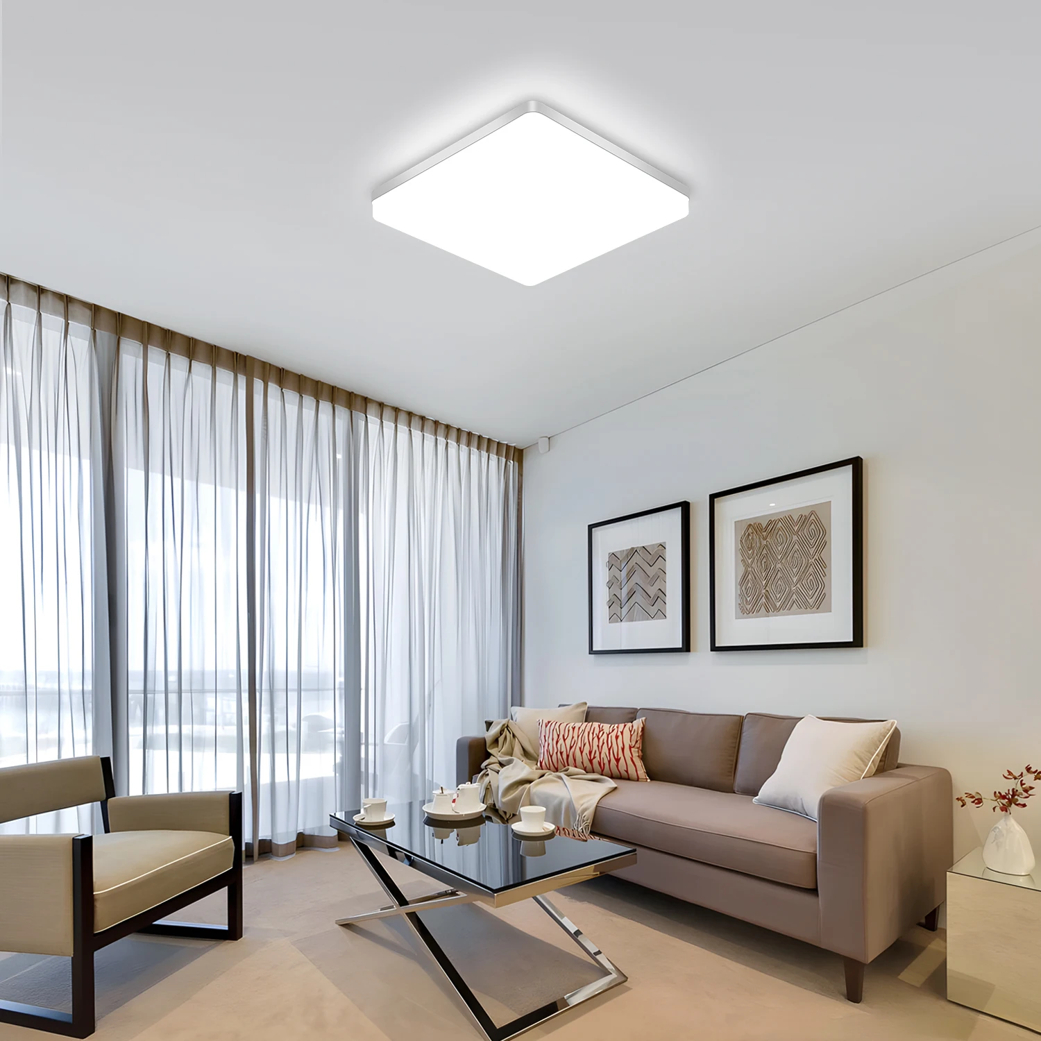 24W/36W/48W quadratische LED-Deckenleuchte, IP44 6500K LED-Deckenleuchte, Deckenleuchte geeignet für Badezimmer, Küche