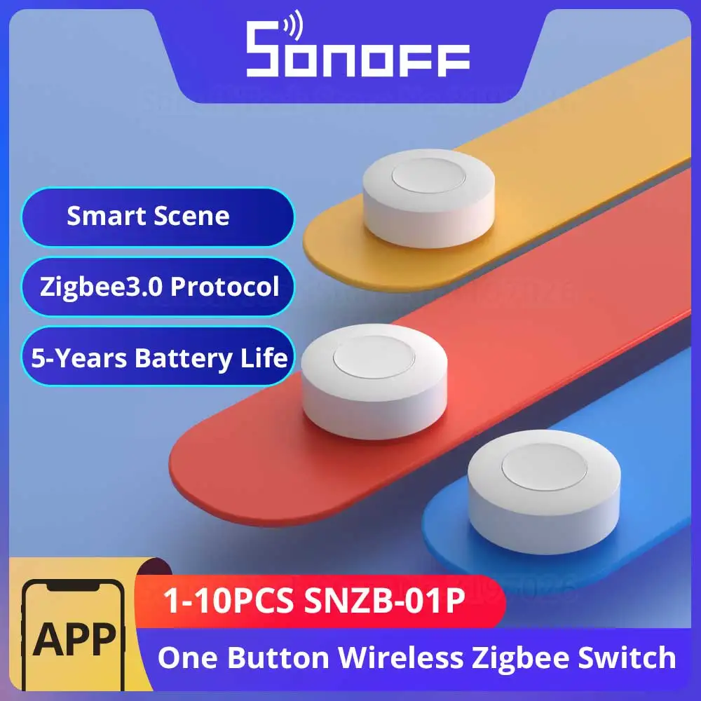 SONOFF SNZB-01P Smart Zigbee Wireless Switch 1-10PCS Scena intelligente tramite eWeLink Controllo bidirezionale con TX Ultimate NSPanel Pro Switch