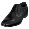 Schnürschuh BUGATTI, Herren, Gr. 44, schwarz, Leder, unifarben, festlich, Schuhe, Blockabsatz, Abendschuh, Festtagsschuh mit Logoprägung an der Ferse
