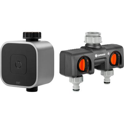EVE Bewässerungscomputer "Aqua (HomeKit) + Schlauchverbinder 2-Wege-Verteiler", grau, B:77mm H:128mm, Bewässerungscomputer Image