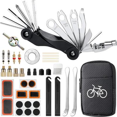 TEMU Portable Bike Tool Kit For On The Go, 17 In 1 Bike Tool Set Detachable, Bike Repair Set Multitool Bag For Bike Accessories Ebike Kit Mountain Bike Repair Kit Image
