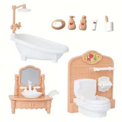 TEMU Room Kitchen Bedroom Bathroom Ornament Set Furniture Series Home Simulation Indoor Furniture Doll Set Ornaments Image