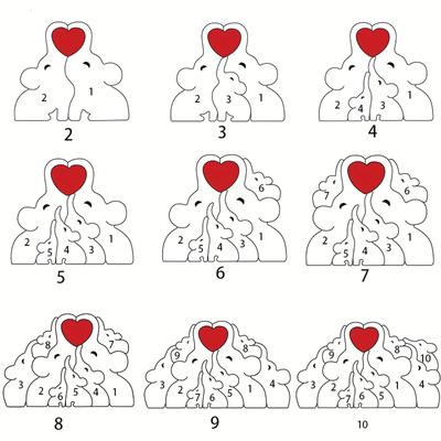 TEMU Customizable Wooden Elephant With Heart Cutout - Personalize With Names For Day, Christmas, Thanksgiving Gift – Handcrafted Wood Decor Featuring Mommy, , William, Image
