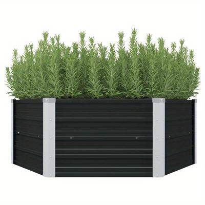 TEMU The Raised Bed Measuring 129 X 129 X Made Of Galvanized Steel Can Hold A Amount Of Soil For Growing Flowers And Vegetables Outdoors. Image