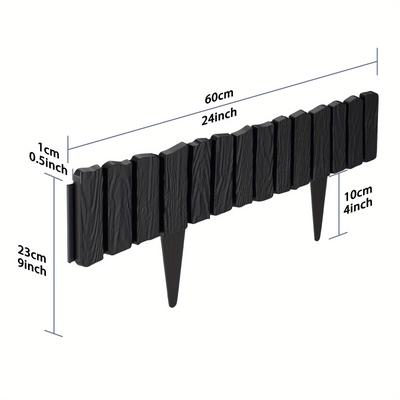 TEMU Pp Wood Garden Fence Sizes (2. 4m/4. 8m) Constructing An , A To The Lawn, And Being A Outdoor Decoration With Stability Durability Image