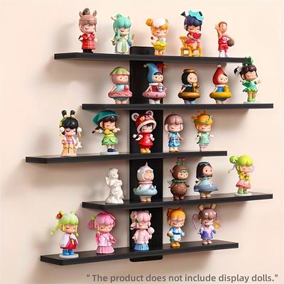 TEMU 1pc 5-tier Wall Mounted Display Shelf For Dolls, Action Figures & Building Blocks | Multi-tier Storage Rack Ideal For Retail Stores & Collectible Display Image