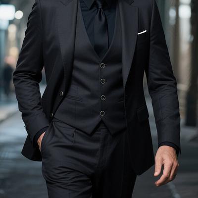 TEMU Men's Formal Suit Set Simple And Comfortable Classic Clothing Office Suit High-end Suitable For Wedding Groomsmen Interview Party Casual Activities Sports Festival Gift Image