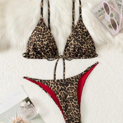 TEMU Women's Leopard Print 2pcs Swimsuit Set Image