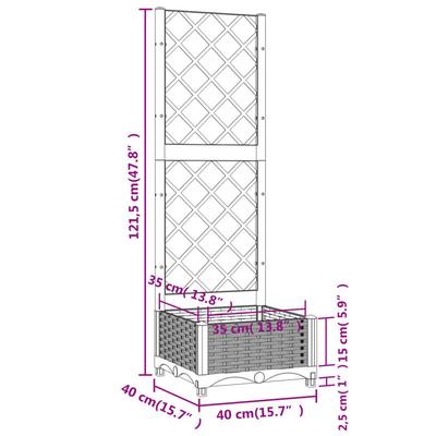 TEMU Planter Box With Trellis White 40x40x121.5 Cm Pp Image