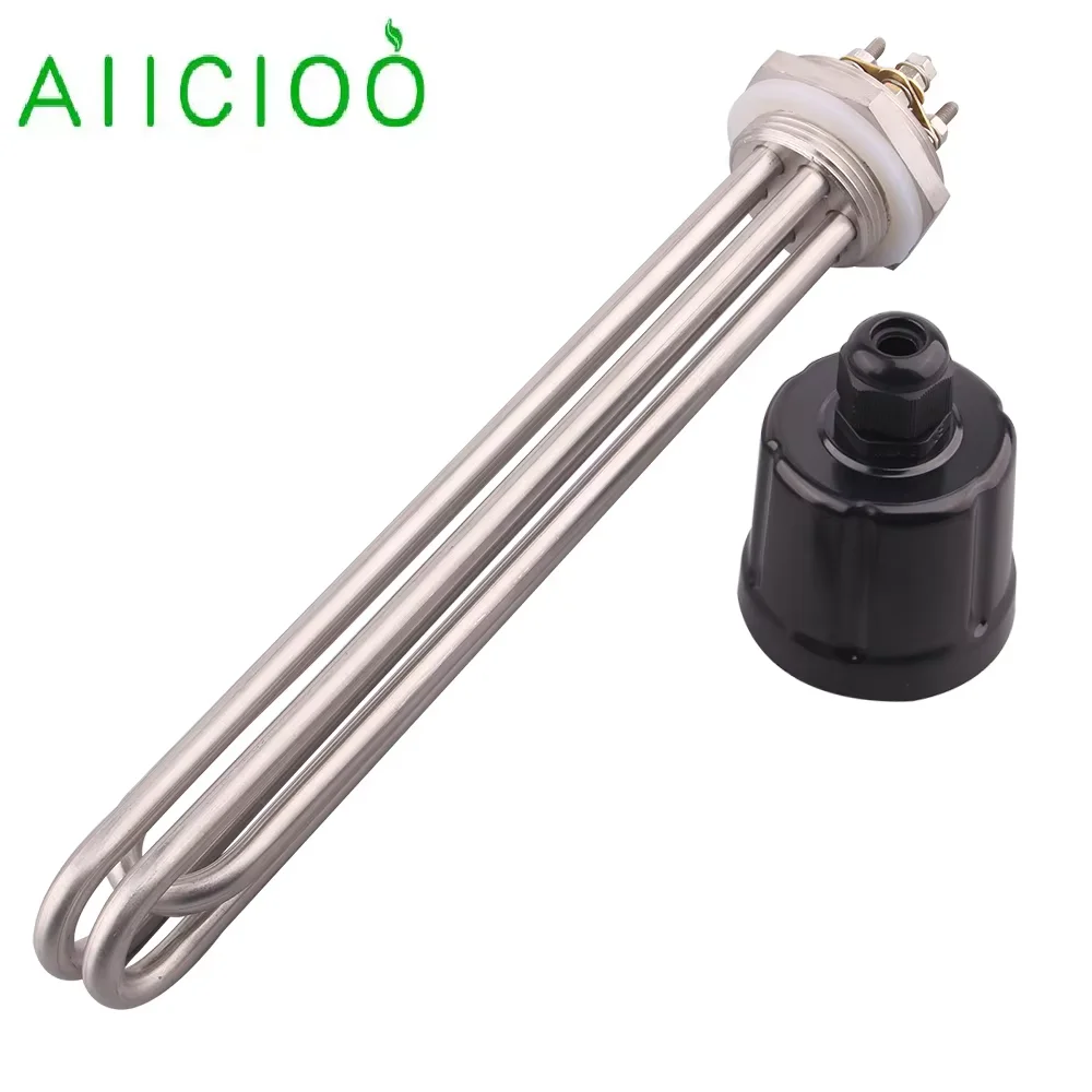 AIICIOO DN32 DN40 Elektrischer Warmwasserbereiter 220 V 380 V Tauchheizelement 3 kW 4,5 kW 6 kW 9 kW 12 kW 304SS
