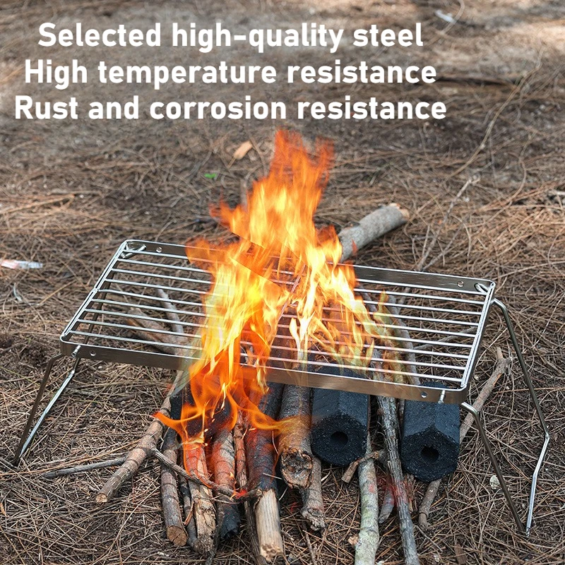1pc 16/30cm Outdoor Gestreiften Edelstahl Alkohol Ofen Halterung Grid Längliche Klapp Net Camping BBQ Thermostabilität tragbare Image