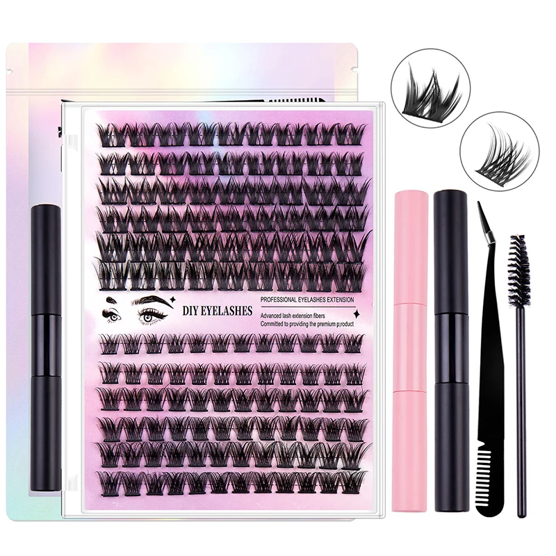 DIY Fake Wimpern Extension Kit Falsche Wimpern Augen Make-up Superweiche, volle, dichte Wimpern Natürliche Kosmetik Make-up für Frauen Image