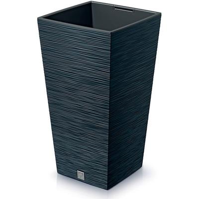 Anthrazitfarbenes Pflanzgefäß mit Behälter, Kollektion furu, 29,5 x 29,5 x 55 cm, Fassungsvermögen Image