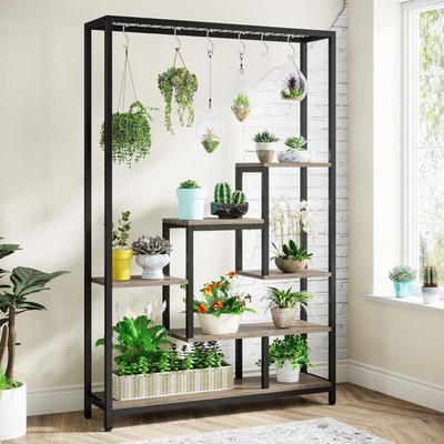 Tribesigns - Blumenständer, 5 Ebenen Pflanzenregal mit 10 S-Haken, 180cm Hoch Pflanzenständer Image
