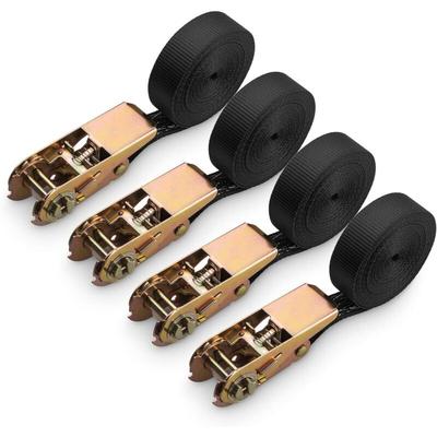 4 Stück Ratschengurte, Polyester-Ratschengurt für Motorrad, Auto, Fahrrad, Anhänger, 800 kg