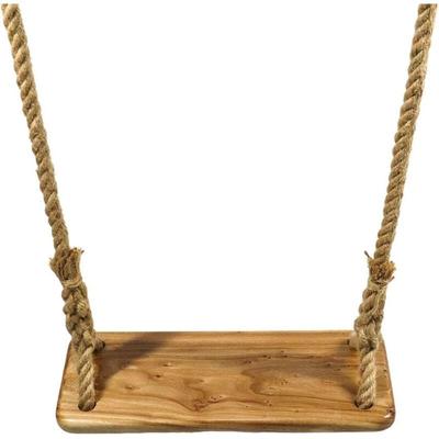 Holzschaukel, Holzschaukelsitz mit strapazierfähigem, verstellbarem Juteseil, Holzbaumschaukel für Image