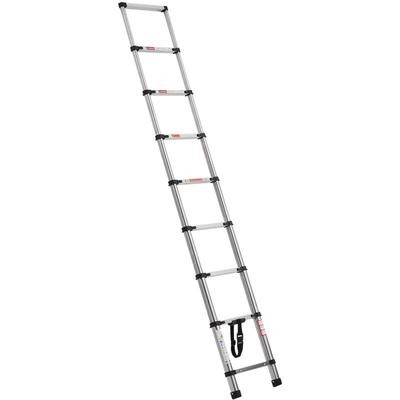 Mophorn Teleskopleiter aus Edelstahl, 254 cm Länge, ausziehbare Klappleiter mit Mehrfach-Einzug, Image