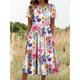 Women's Midi Dress T Shirt Dress Tee Dress A Line Dress Summer Dress Vacation Casual Daily Going out Summer Dress Regular Fit Floral Graphic Half Sleeve Crew Neck White Dark Pink Blue Summer Spring