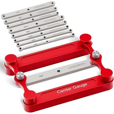 Center Gauge Doweling Jig Kit, Self-Centering Doweling Jig, Drill Guides, Stainless Steel Center Gauge, Marking Gauge Woodworking Tool