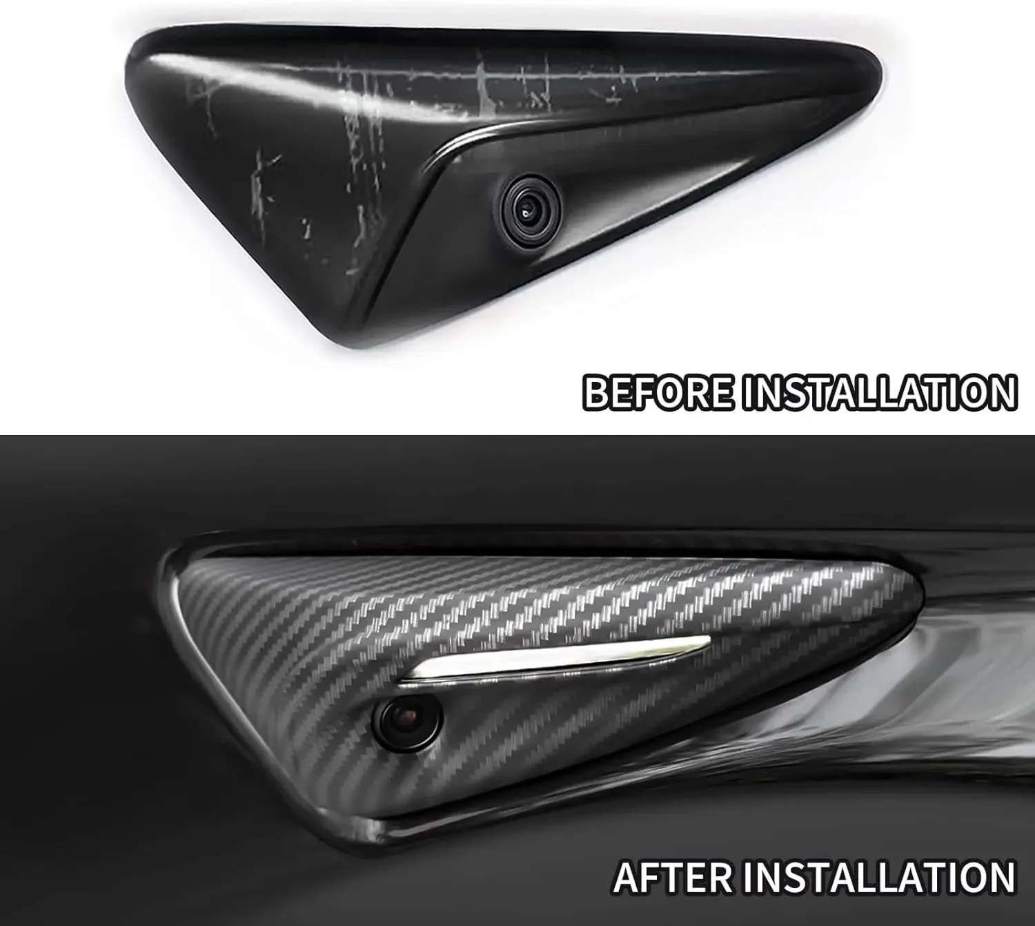 Signal-Seitenkamera-Schutzabdeckung, passend für Tesla Model Y/Modell 3 2024, Modell 3/Y-Seitenkamera-Abdeckungszubehör Image