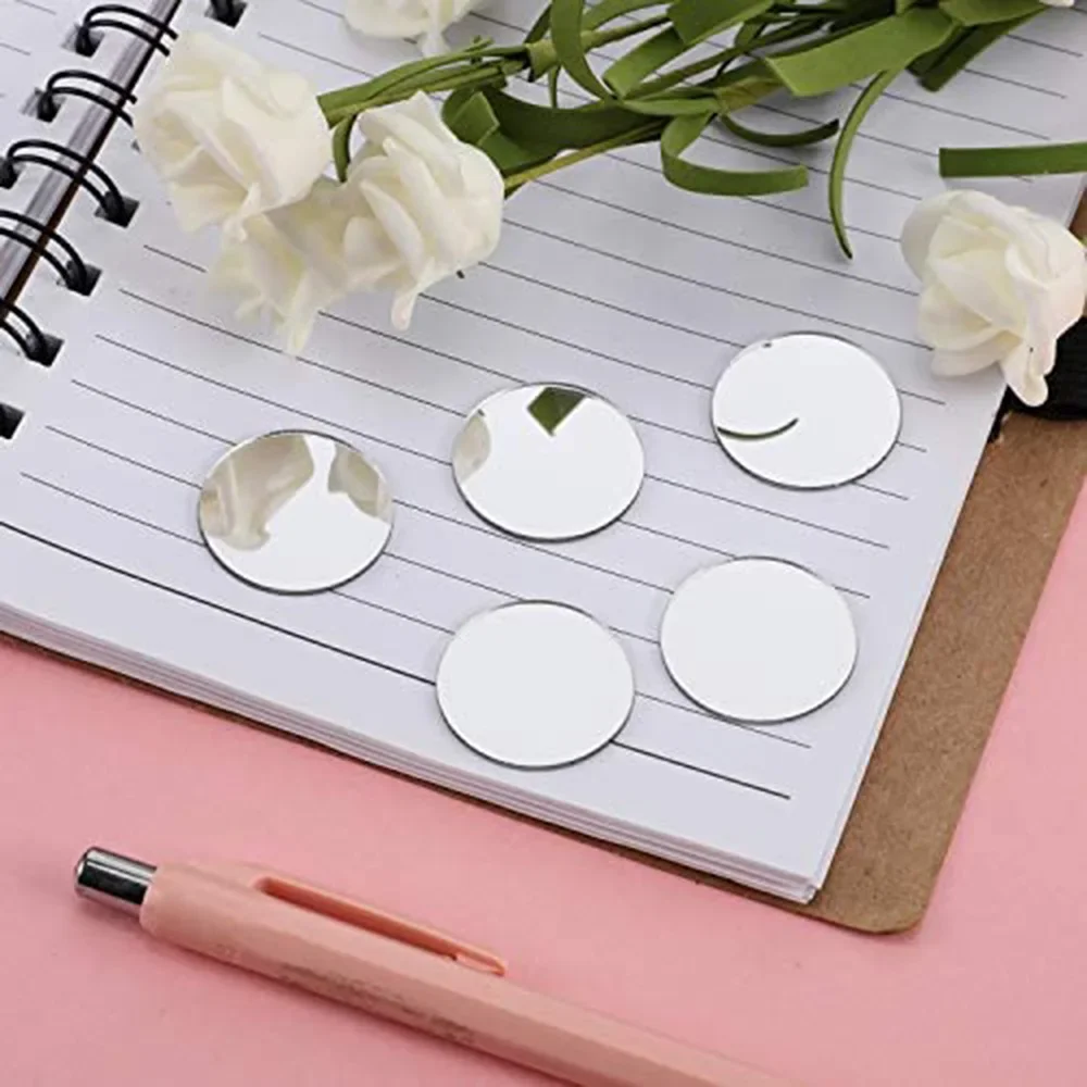 100 ~ 500PCS Runde Mini Mosaik Fliesen Acryl Spiegel Aufkleber Selbst-klebe Aufkleber Für Wand Badezimmer Diy Hause dekoration Handwerk