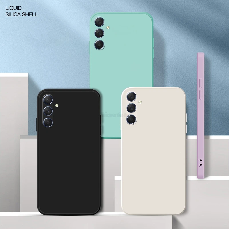 Für Samsung Galaxy S24 FE Platz Flüssigkeit Silikon Telefon Fall für Samsung S24 fe Kamera Schutz Zurück Abdeckung Fundas Image