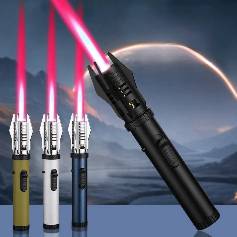 Lötlampe, winddicht, Turbo-Fackel, Jet-Gas-Feuerzeug, Spritzpistole, Küche, Kochen, Rauchen, Zubehör, Schmuck, Schweißen, Zigarrenanzünder Image