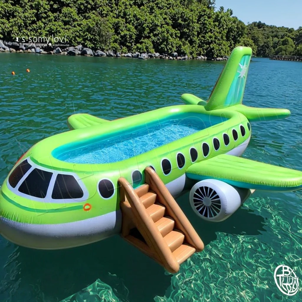 Kommerzielles aufblasbares Schwimmen im Freien, PVC-Wasserflugzeug, OEM Odm, Hinterhof, tragbar, Sommer Image