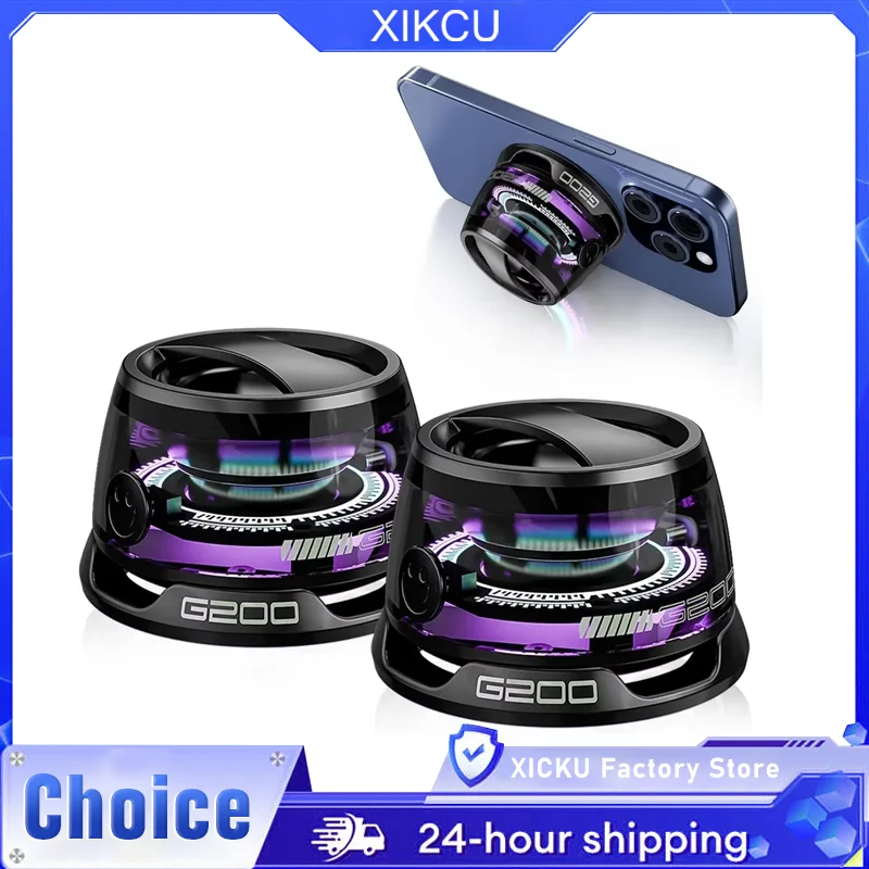 XIKCU Mini tragbarer Bluetooth-Lautsprecher G200 RGB-Beleuchtung Magnetischer Lautsprecher BT5.3 Kleine Soundbox 7-Stunden-Wiedergabe Telefonhalter Image