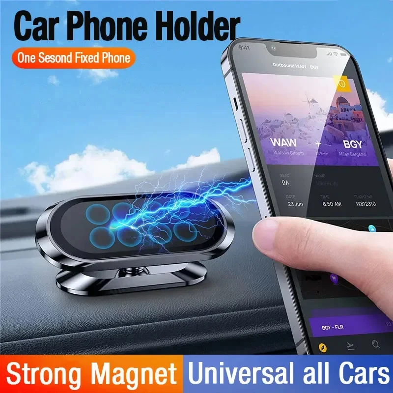 360 ° Drehbarer magnetischer Autotelefonhalter, Luftauslass, GPS-Unterstützung, starker Magnet, Smartphone-Ständer im Auto für iPhone 16 15 Samsung Image